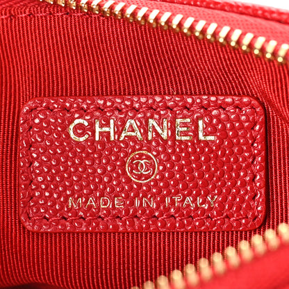Chanel Caviar Quilted Small Cosmetic Case Red 6 of 9