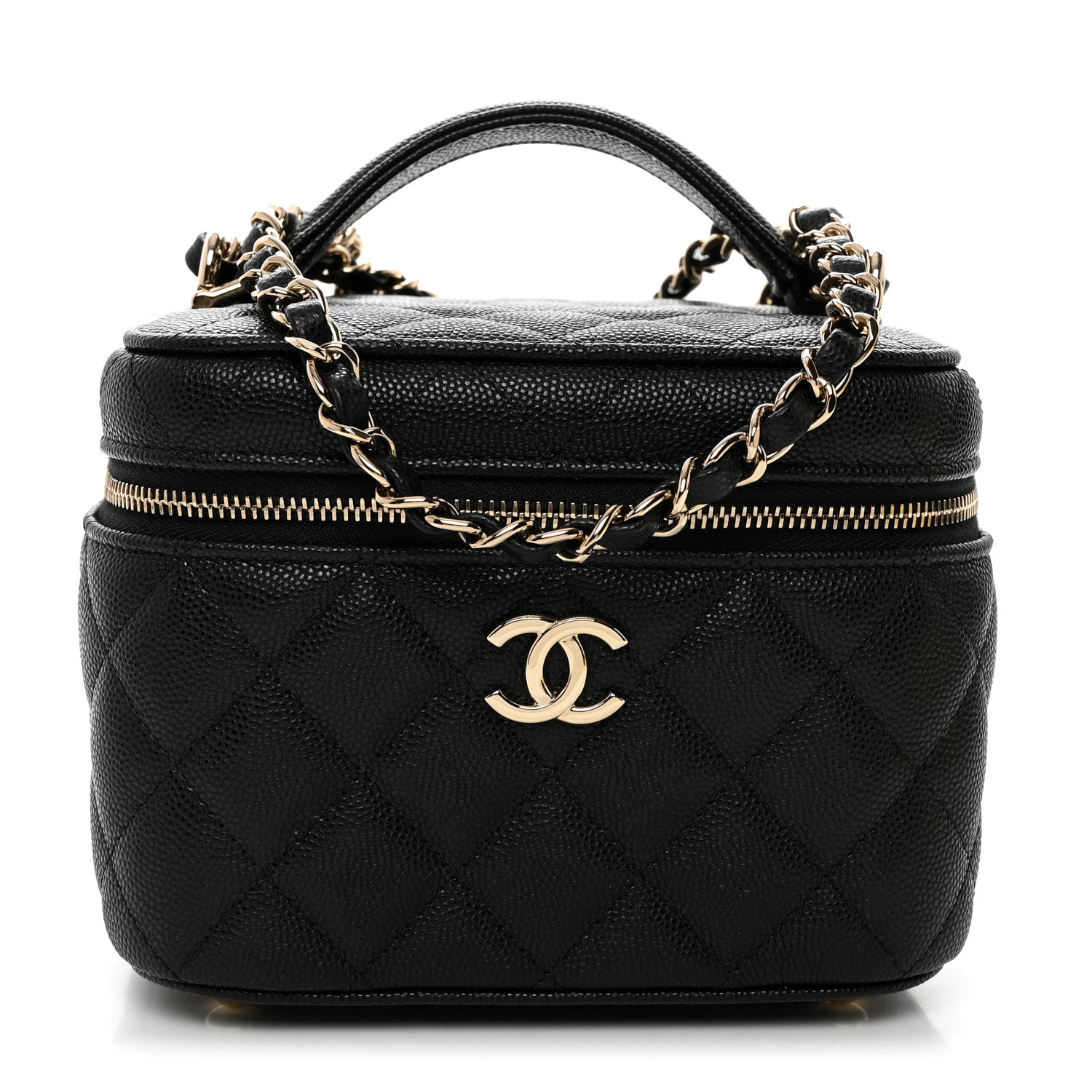 Chanel Caviar Quilted Small Top Handle Vanity Case With Chain Black 1 of 11