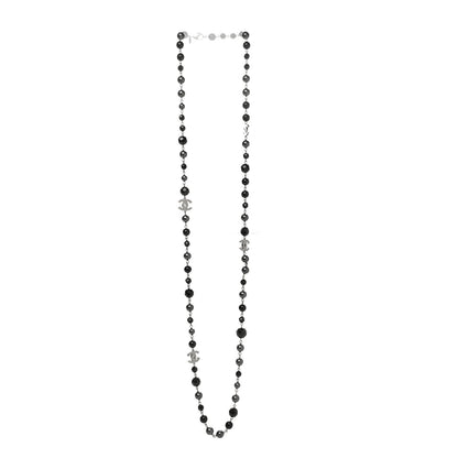 Chanel Ruthenium Pearl Beaded CC Long Necklace Black 3 of 5