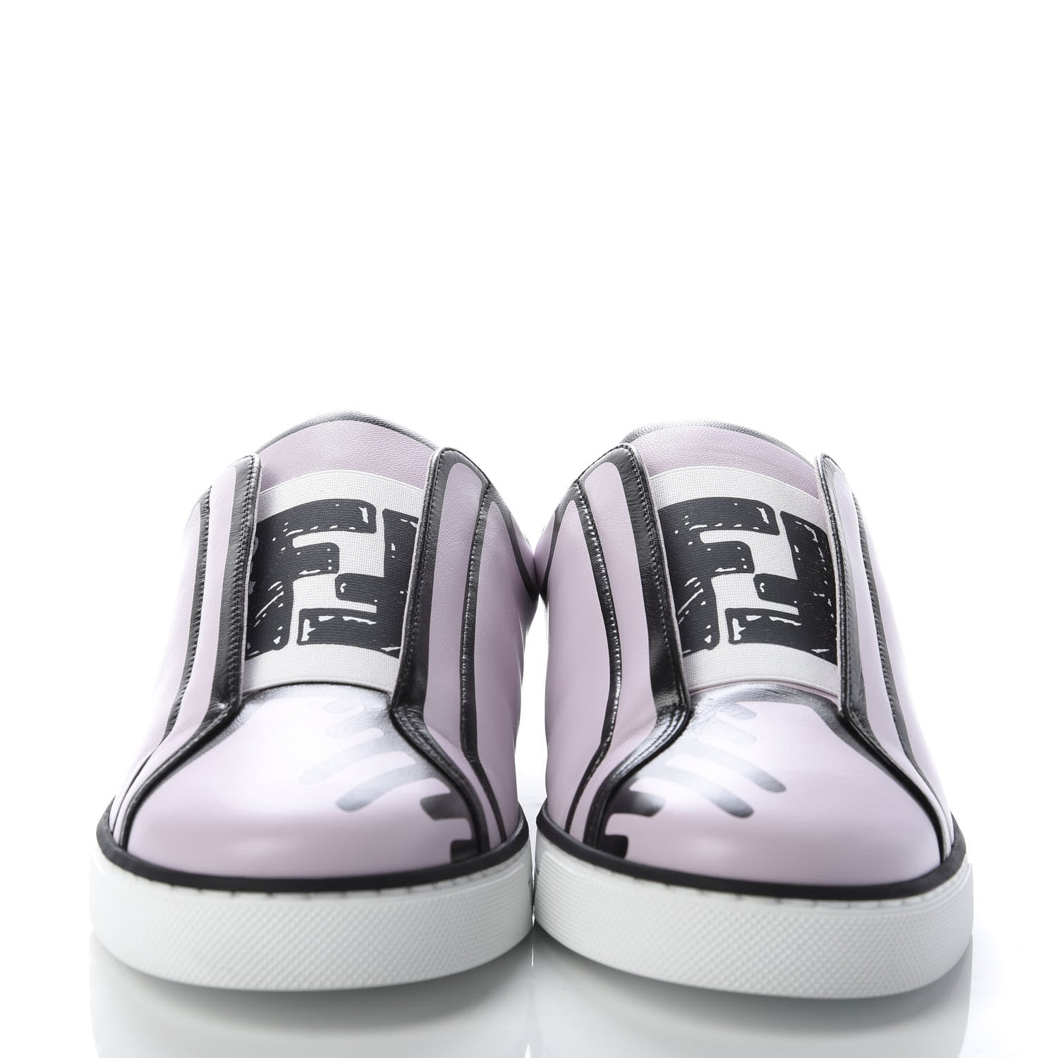 Fendi X JOSHUA VIDES Nappa Rockoclick Slip On Sneakers 38 Pink Xiloph White Black 2 of 9