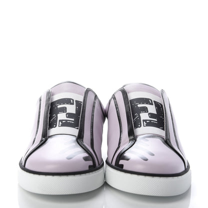Fendi X JOSHUA VIDES Nappa Rockoclick Slip On Sneakers 38 Pink Xiloph White Black 2 of 9