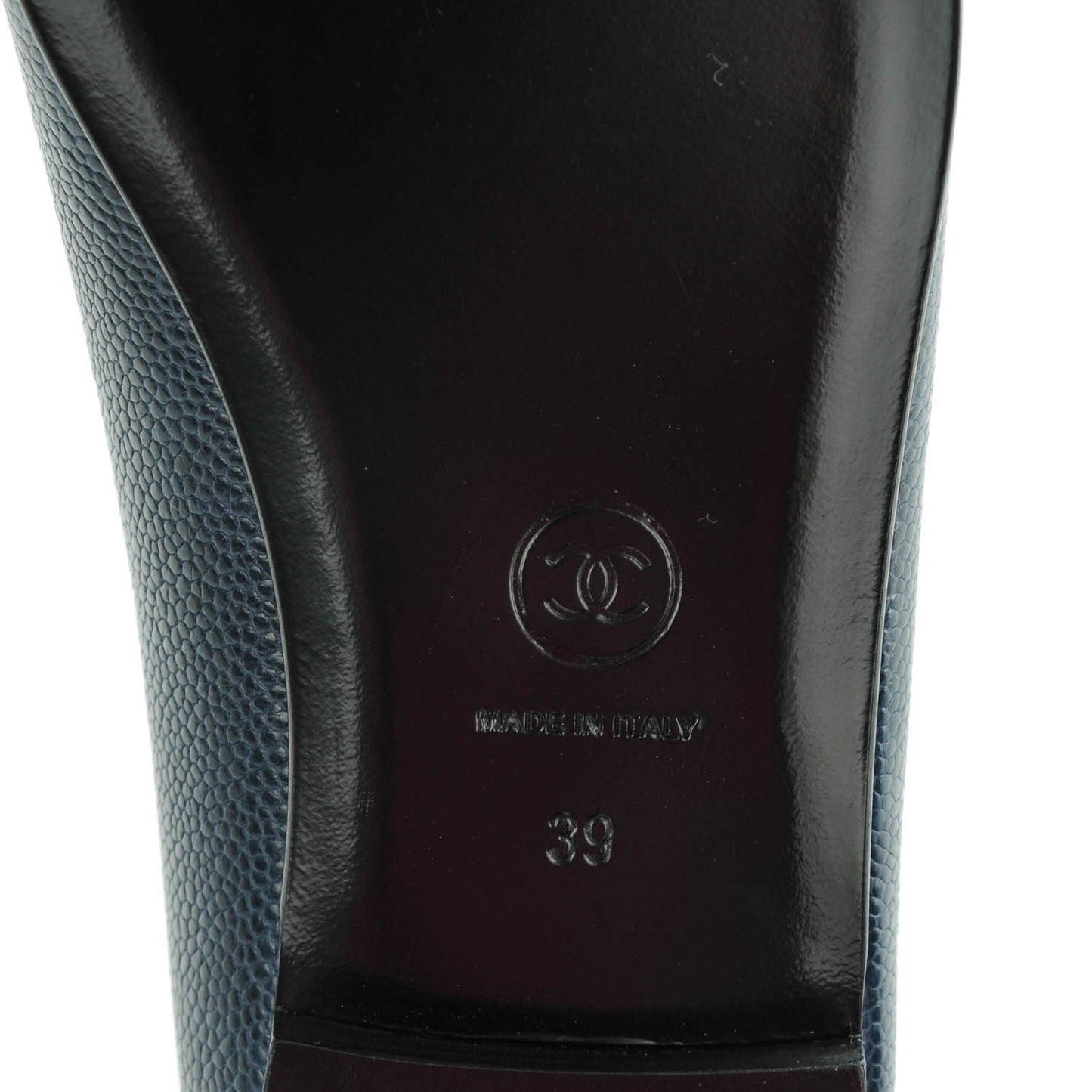 Caviar CC Cap Toe Ballerina Flats 39 Navy
