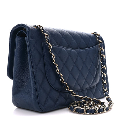 Chanel Caviar Quilted Jumbo Double Flap Navy 3 of 11
