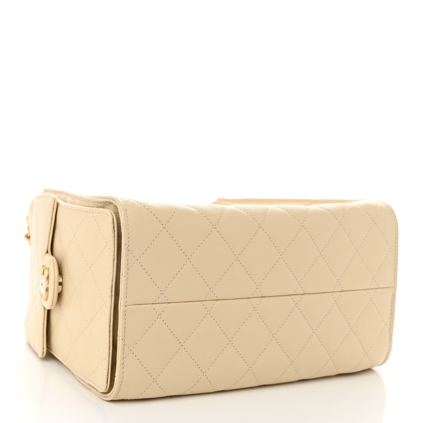Caviar Quilted Small Chanel 25 Handbag Light Beige