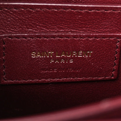 Saint Laurent Smooth Calfskin Medium Classic Monogram Cassandra Top Handle Black Rouge Legion 6 of 19