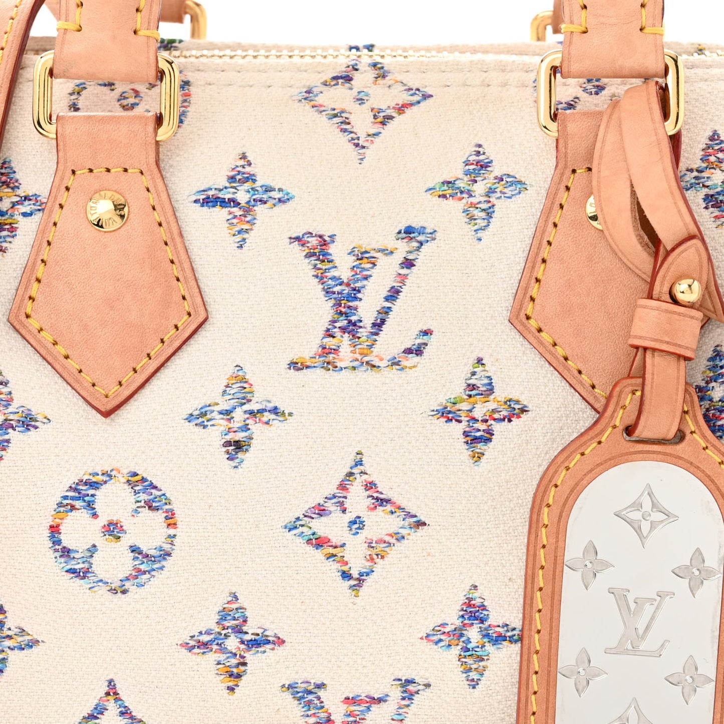 Monogram Jacquard Fabric Speedy Bandouliere 20 Multicolor Beige