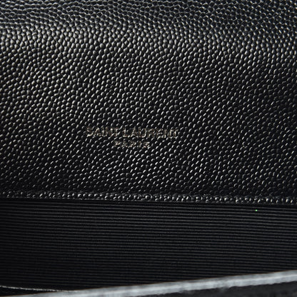 Saint Laurent Grain De Poudre Tri-Quilt Monogram Small College Bag Black 7 of 10