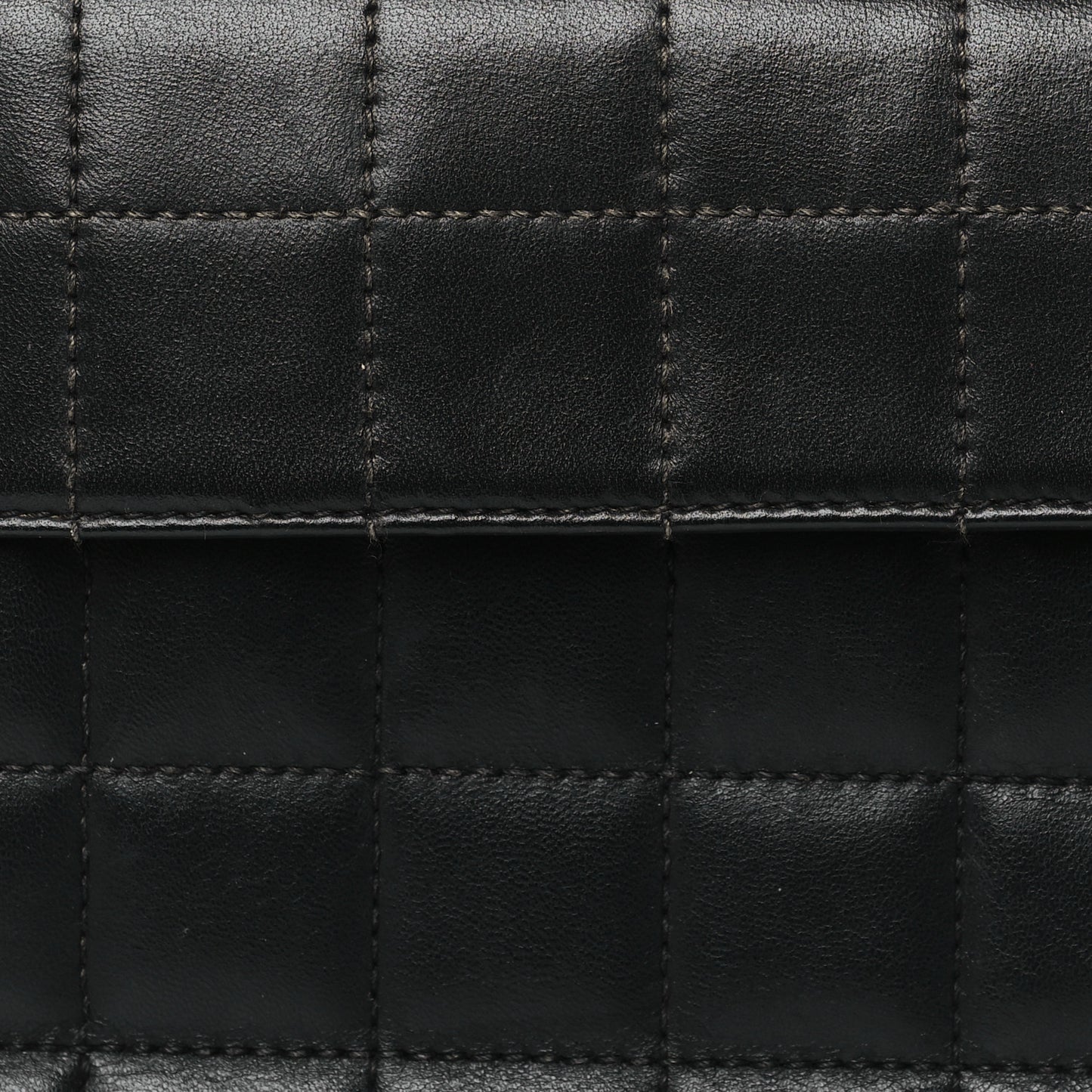 Lambskin Chocolate Bar Mademoiselle Flap Shoulder Bag Black