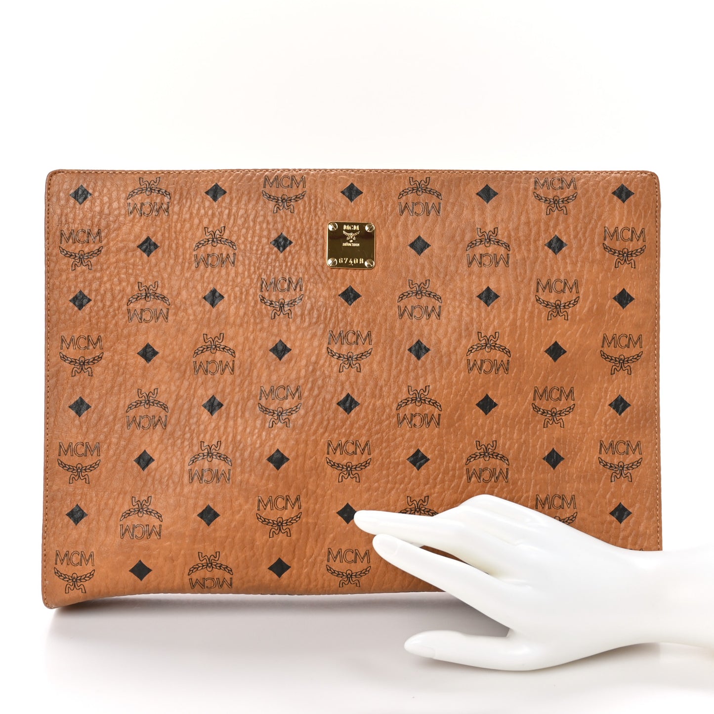 Visetos Large Zip Pouch Cognac