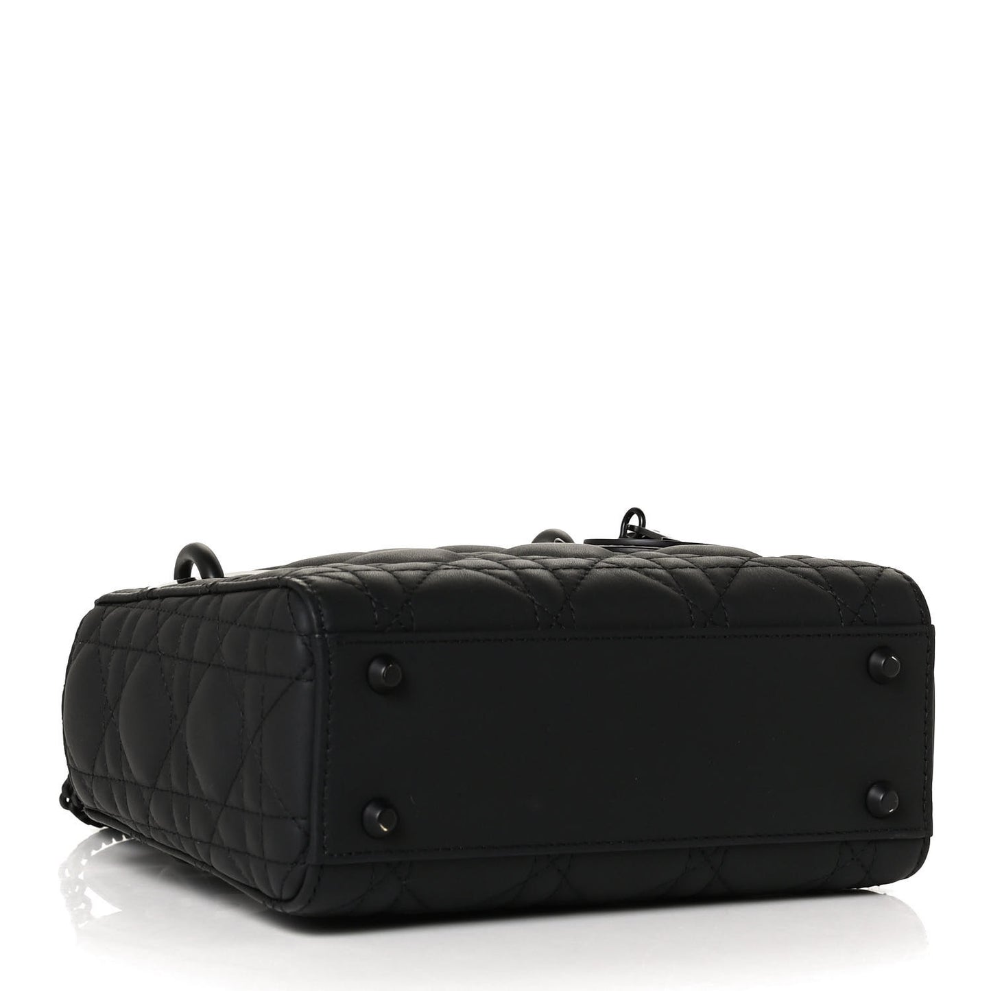 Ultra Matte Calfskin Cannage Mini Lady Dior Black