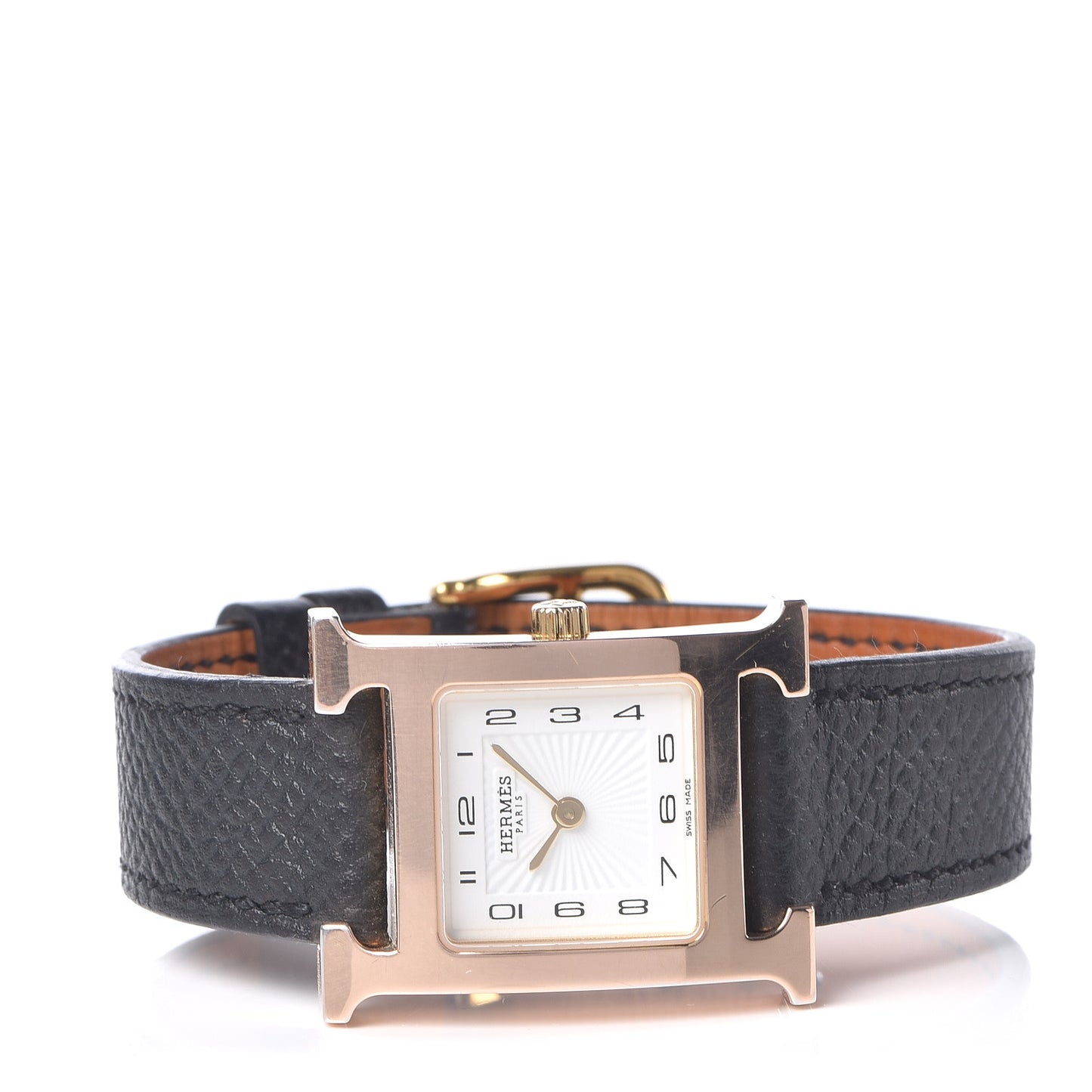 Stainless Steel Epsom 21mm Heure H Hour Quartz Watch Noir