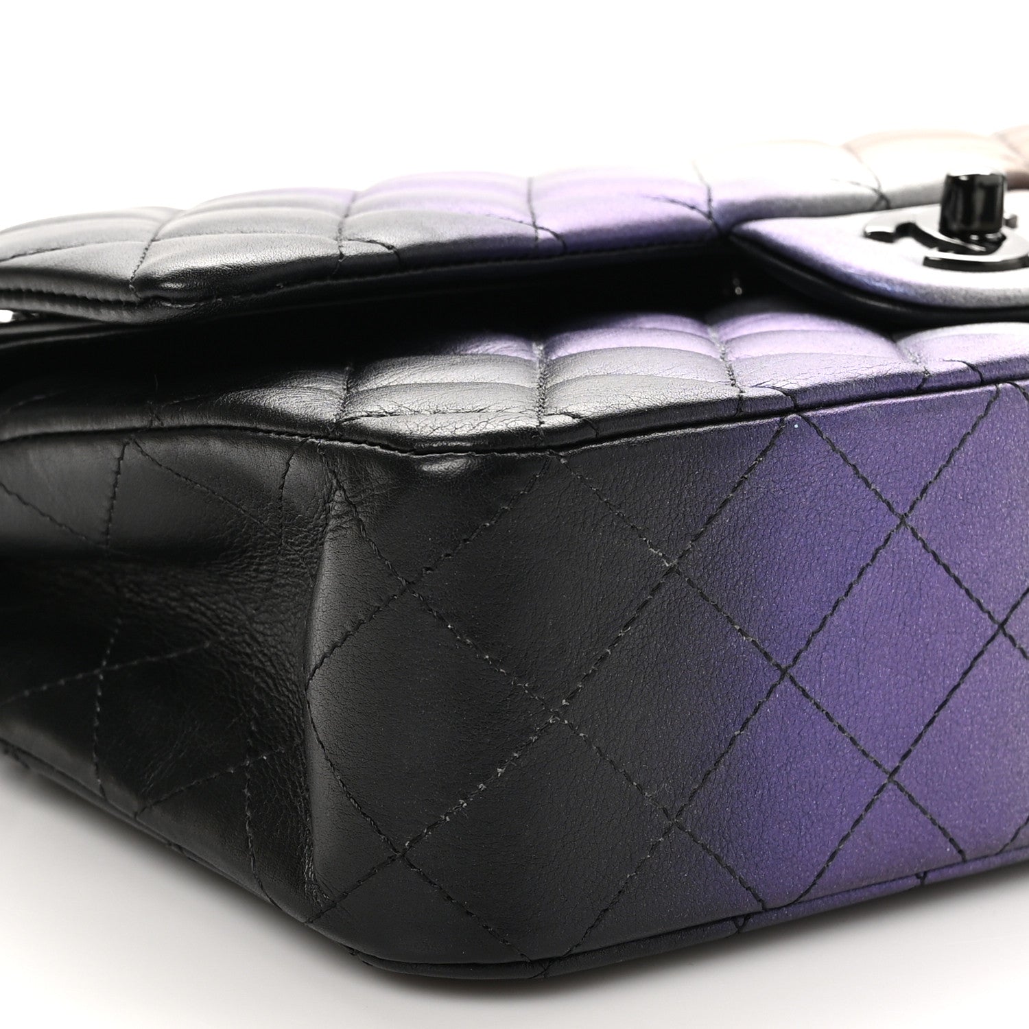 Chanel Calfskin Quilted Ombre Medium Double Flap Black 9 of 14