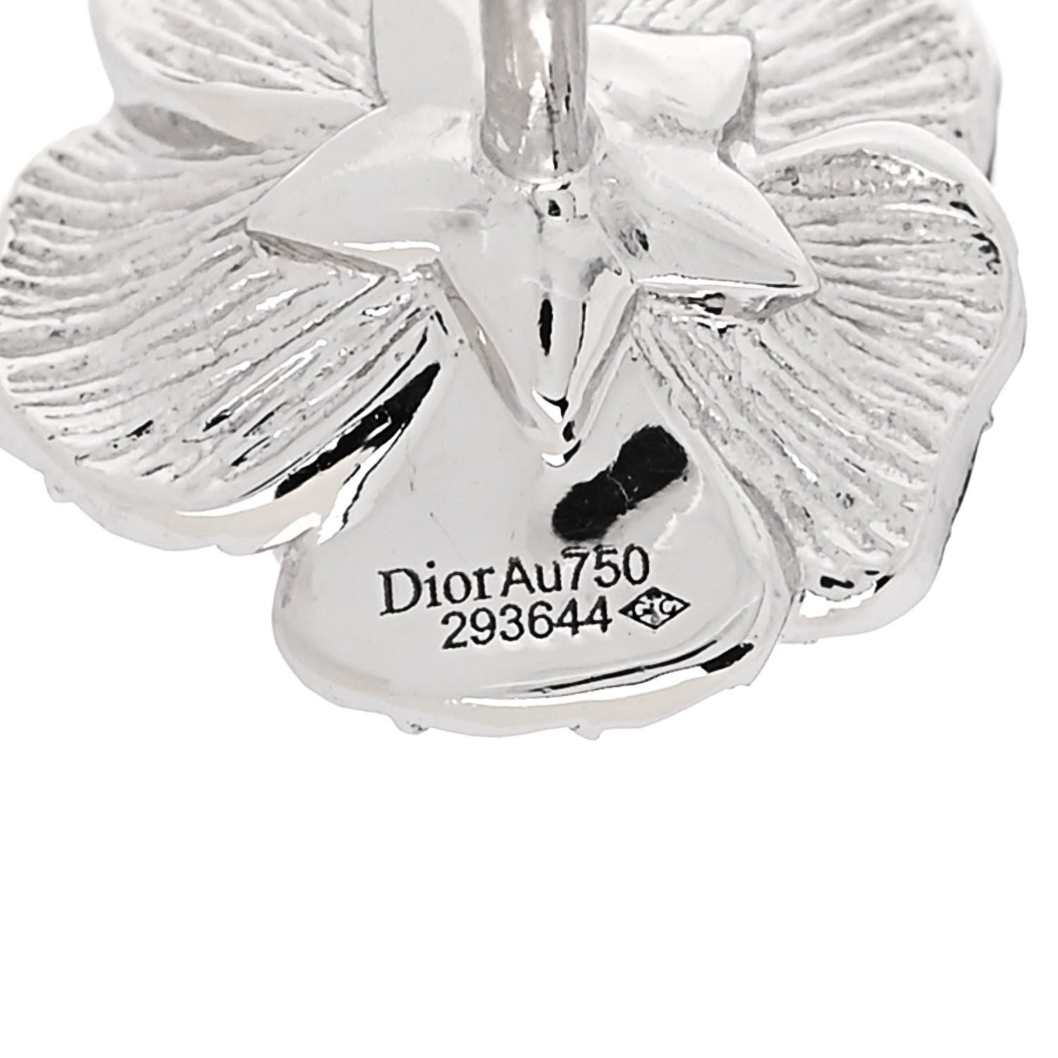Christian Dior 18K White Gold Diamond Rose Bagatelle Single Earring 4 of 5
