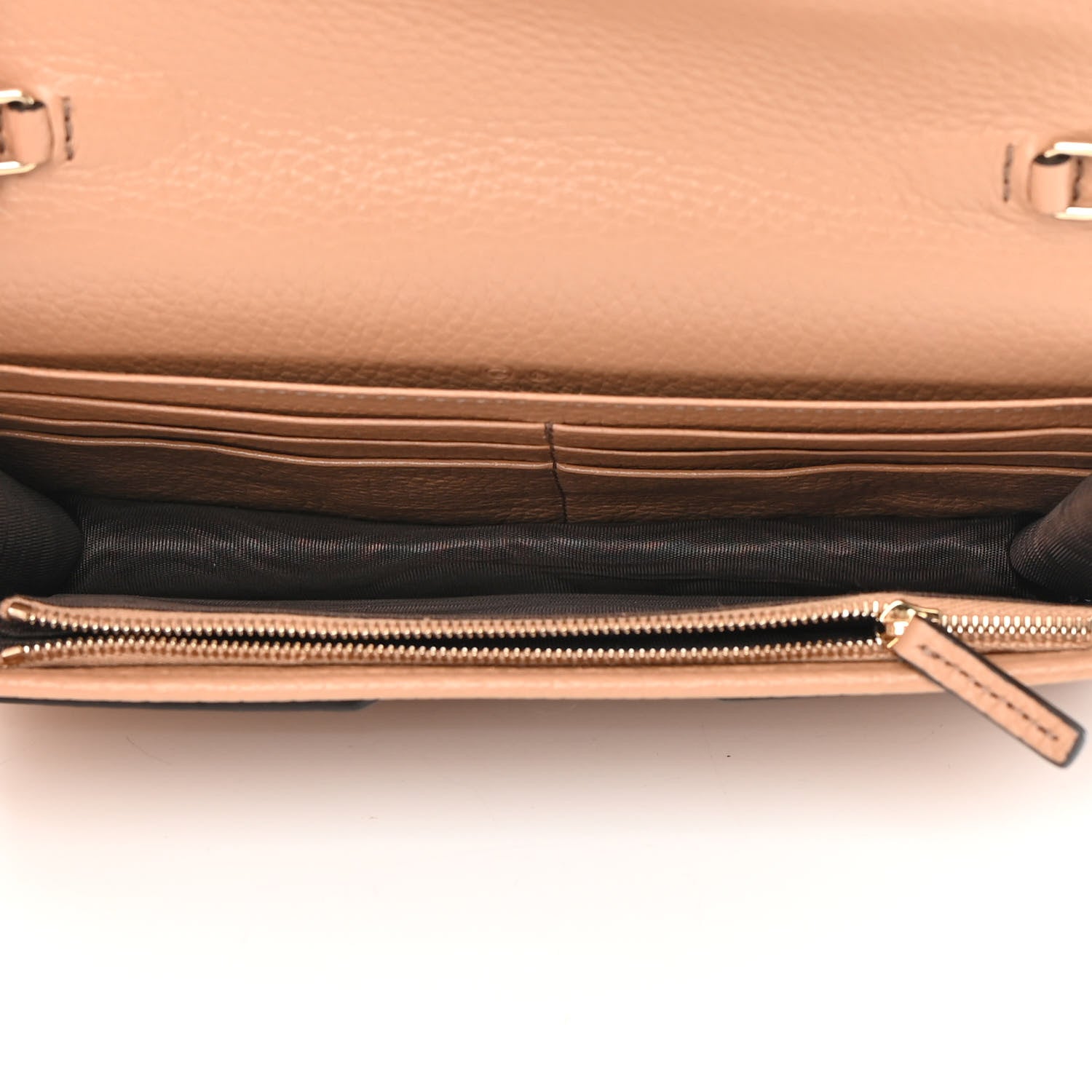Gucci Pebbled Calfskin Soho Wallet on Chain Camelia 5 of 12
