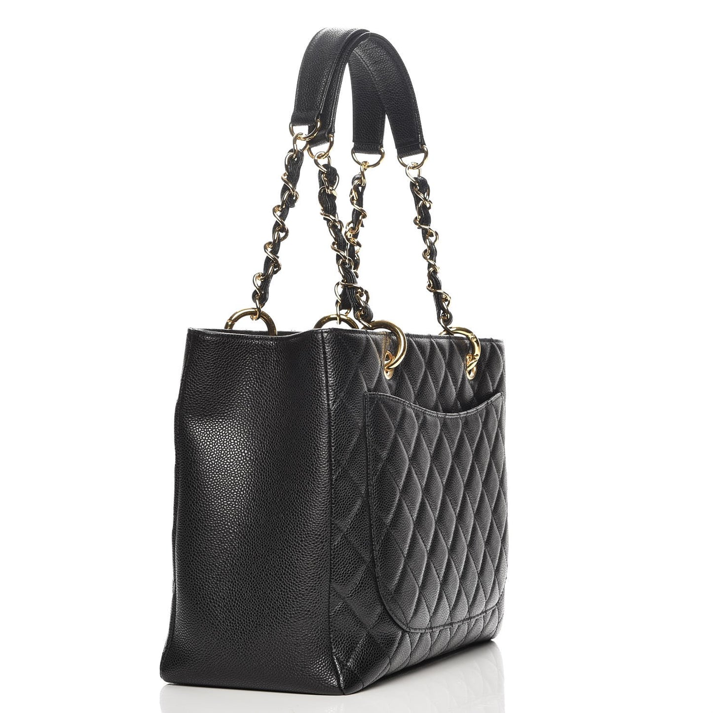 Caviar Quilted Grand Shopping Tote GST Black