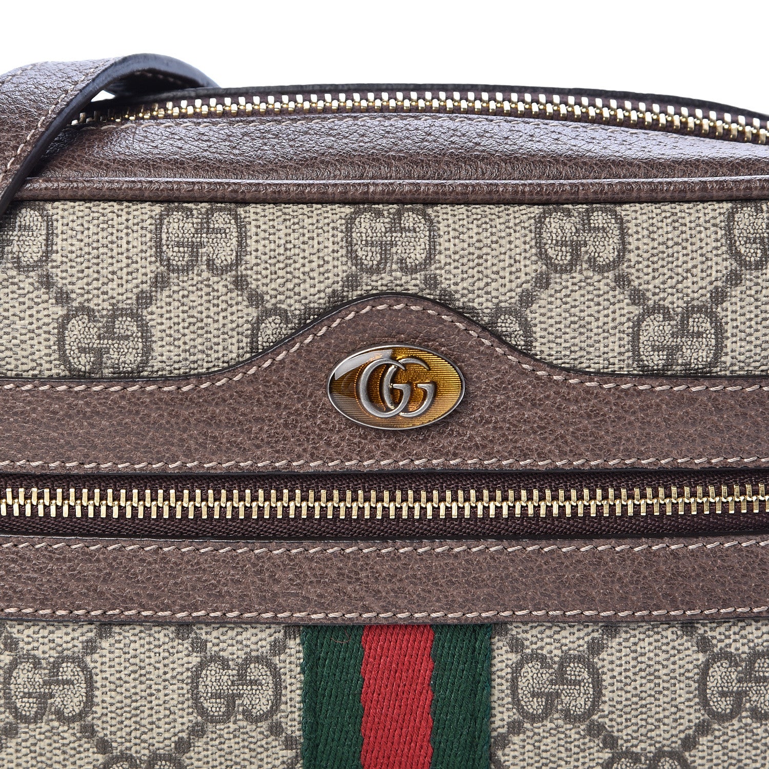 Gucci GG Supreme Monogram Web Mini Ophidia Shoulder Bag Brown 10 of 11