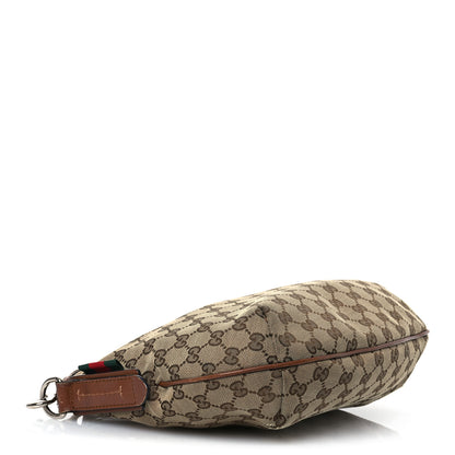 Gucci Monogram Medium Half Moon Hobo Brown 4 of 18