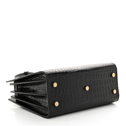 Saint Laurent Calfskin Crocodile Embossed Baby Sac De Jour Black 4 of 10
