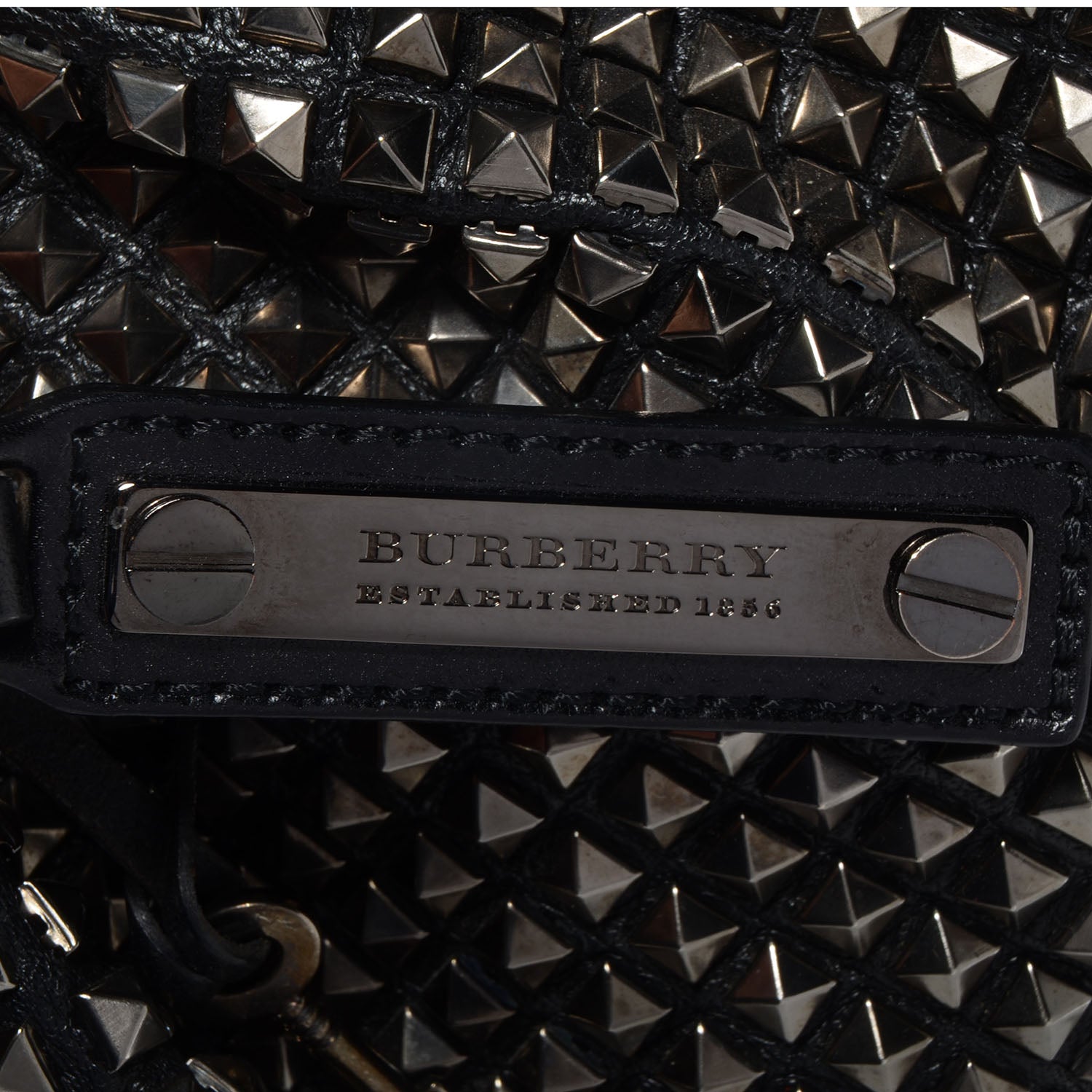 Burberry Prorsum Calfskin Studded Knight Satchel Black 10 of 10