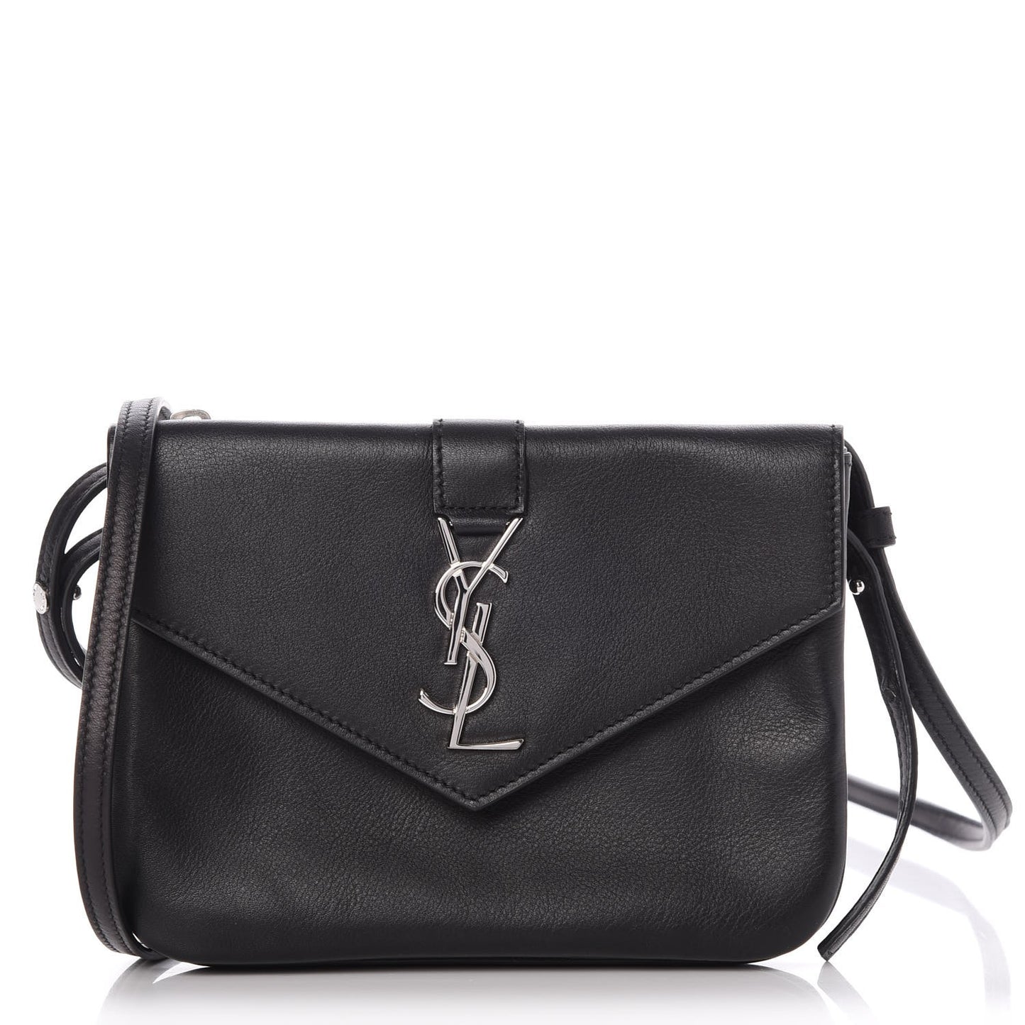 Calfskin Monogram Tri Pocket Crossbody Bag Black