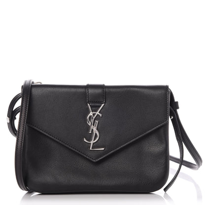 Saint Laurent Calfskin Monogram Tri Pocket Crossbody Bag Black 1 of 10