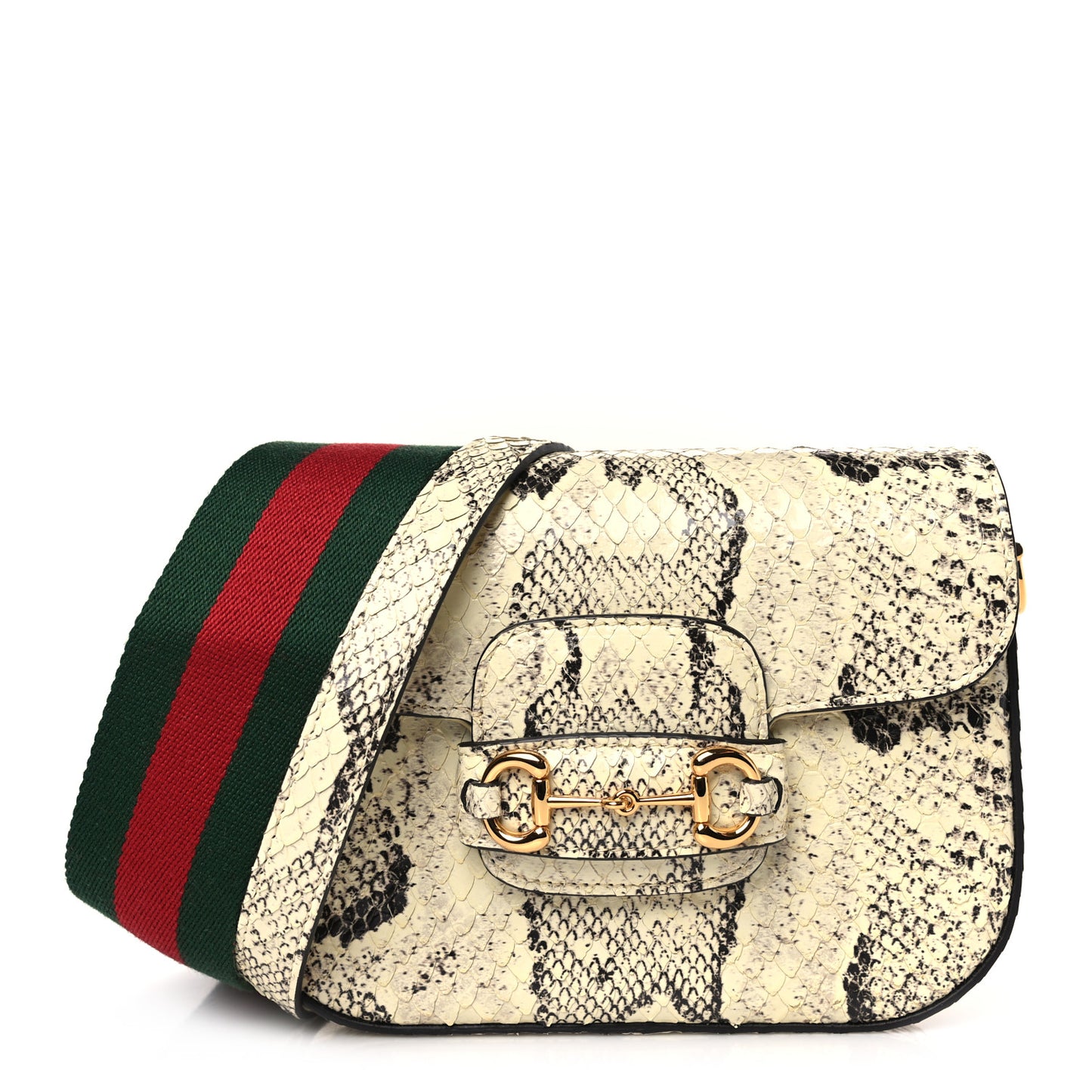 Snakeskin Web Mini Horsebit 1955 Shoulder Bag New Rock