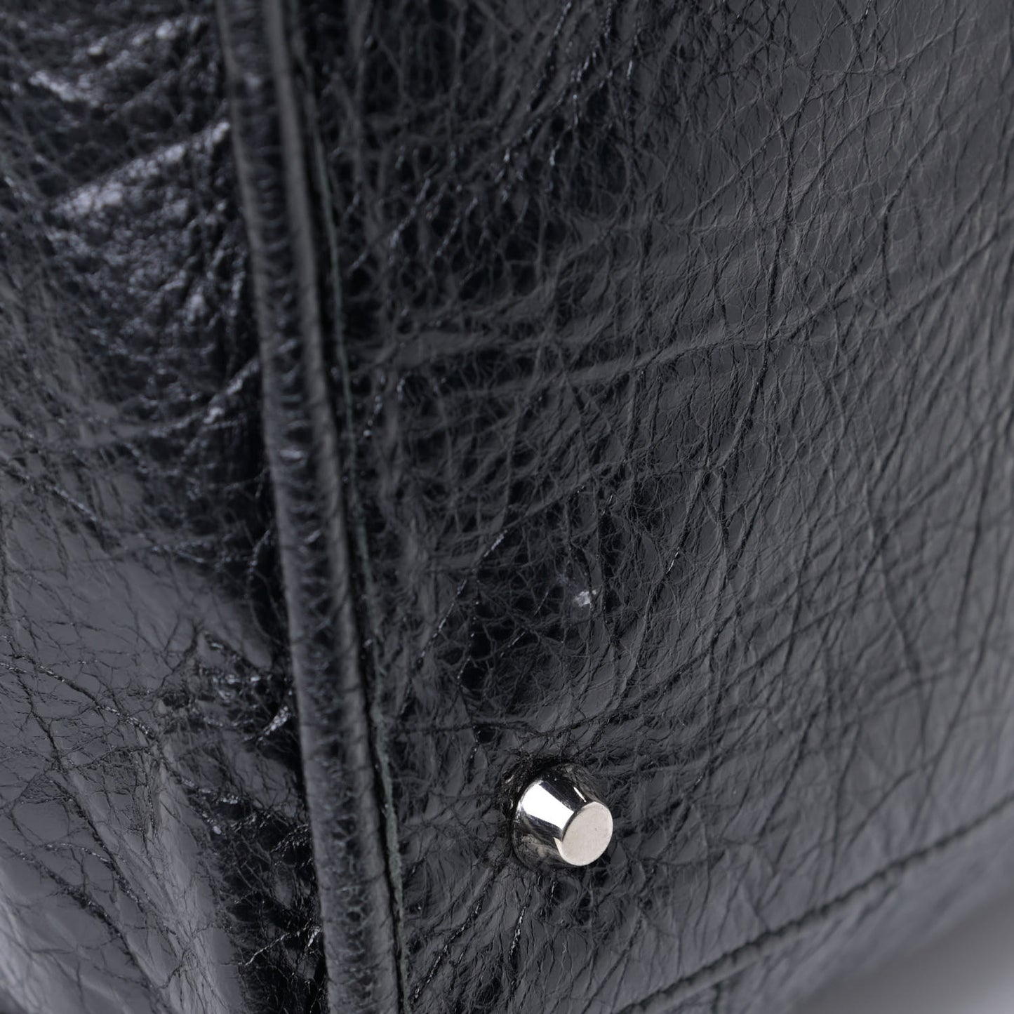 Agneau Classic Hardware Silver Work Black