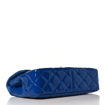 Chanel Patent Quilted Large Coco Shine Flap Blue 3 of 9