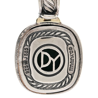 David Yurman Sterling Silver 14K Yellow Gold Turquoise 10mm Albion Enhancer Pendant 3 of 3