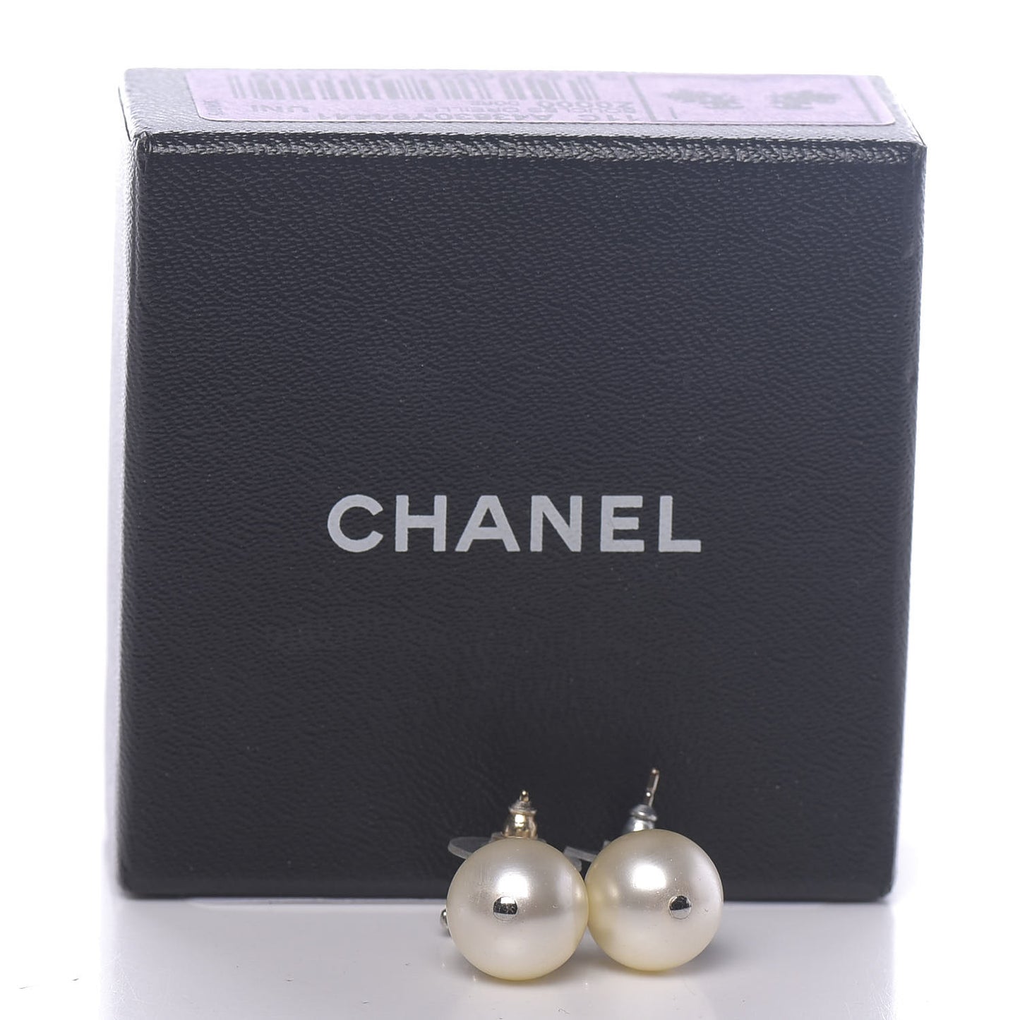 Crystal Pearl CC Drop Earrings Silver Pearly White