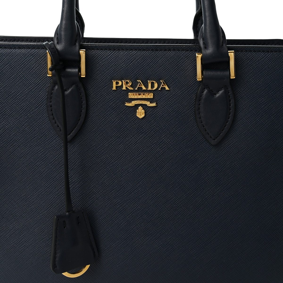 Prada Saffiano Soft Calfskin Small Zippered Tote Baltico 6 of 8