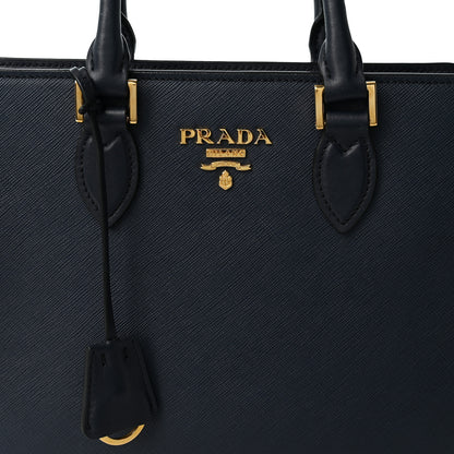 Prada Saffiano Soft Calfskin Small Zippered Tote Baltico 6 of 8