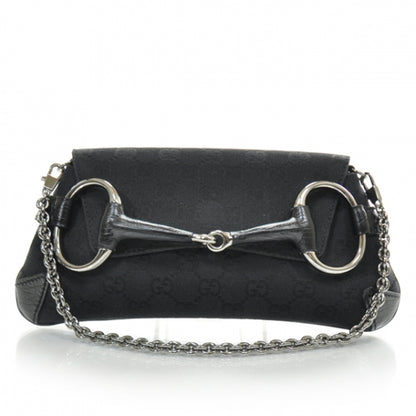 Gucci Monogram Horsebit Clutch Black 1 of 9