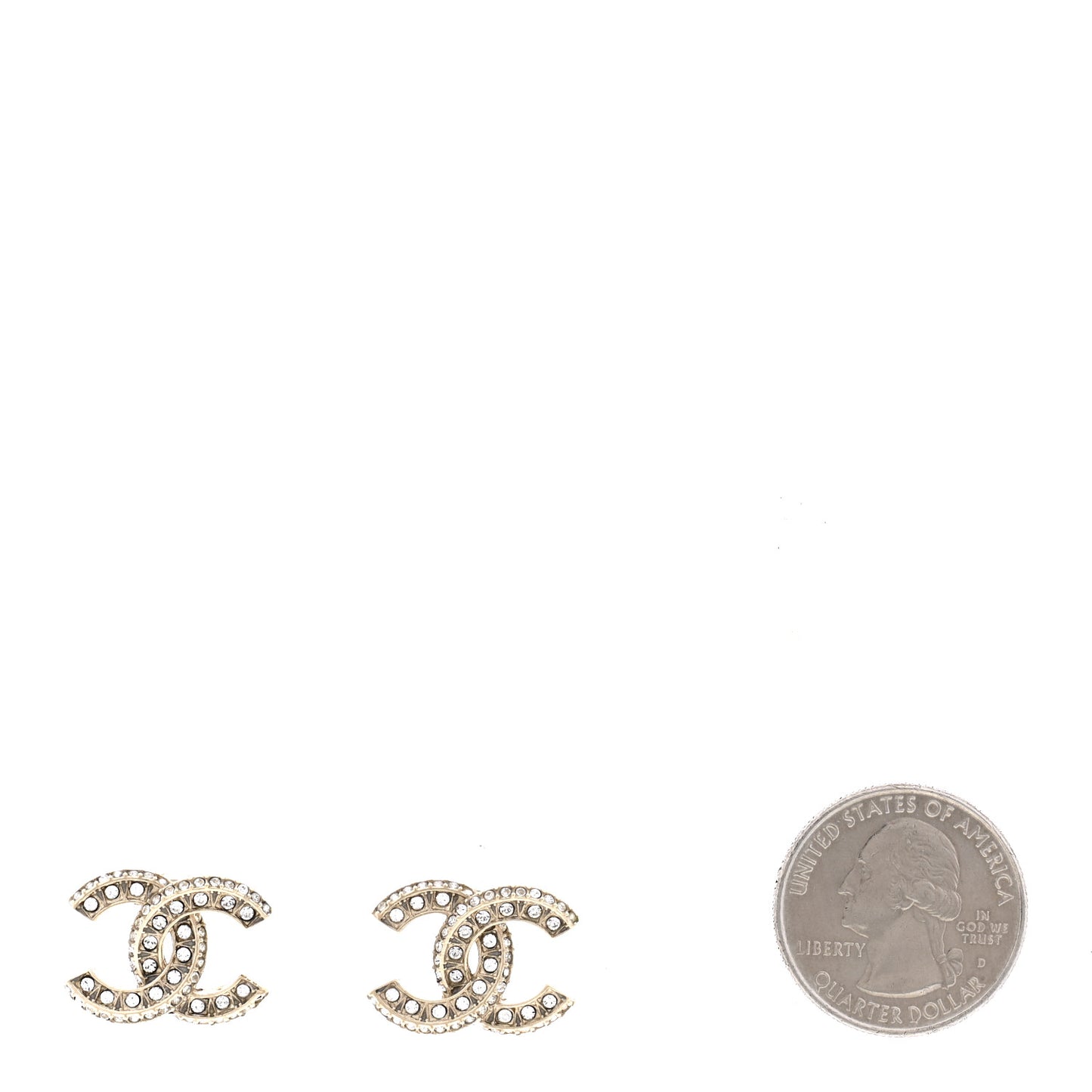 Crystal Timeless CC Earrings Light Gold