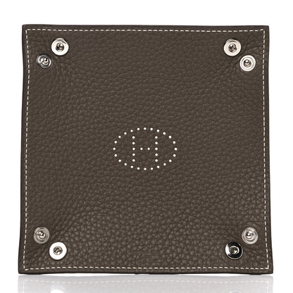 Hermes Taurillon Clemence Mini Mises et Relances Change Tray Etoupe 7 of 8