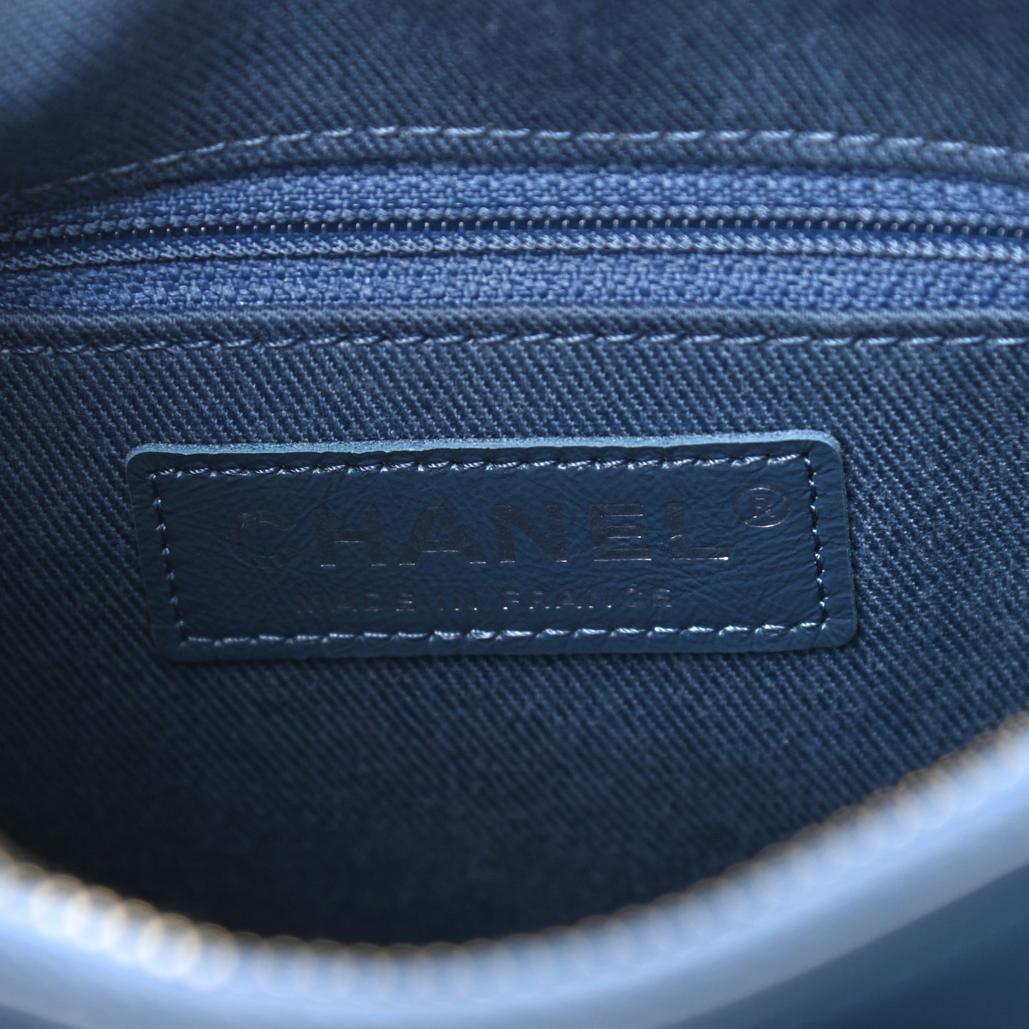 Denim Calfskin Small Gabrielle Hobo Blue