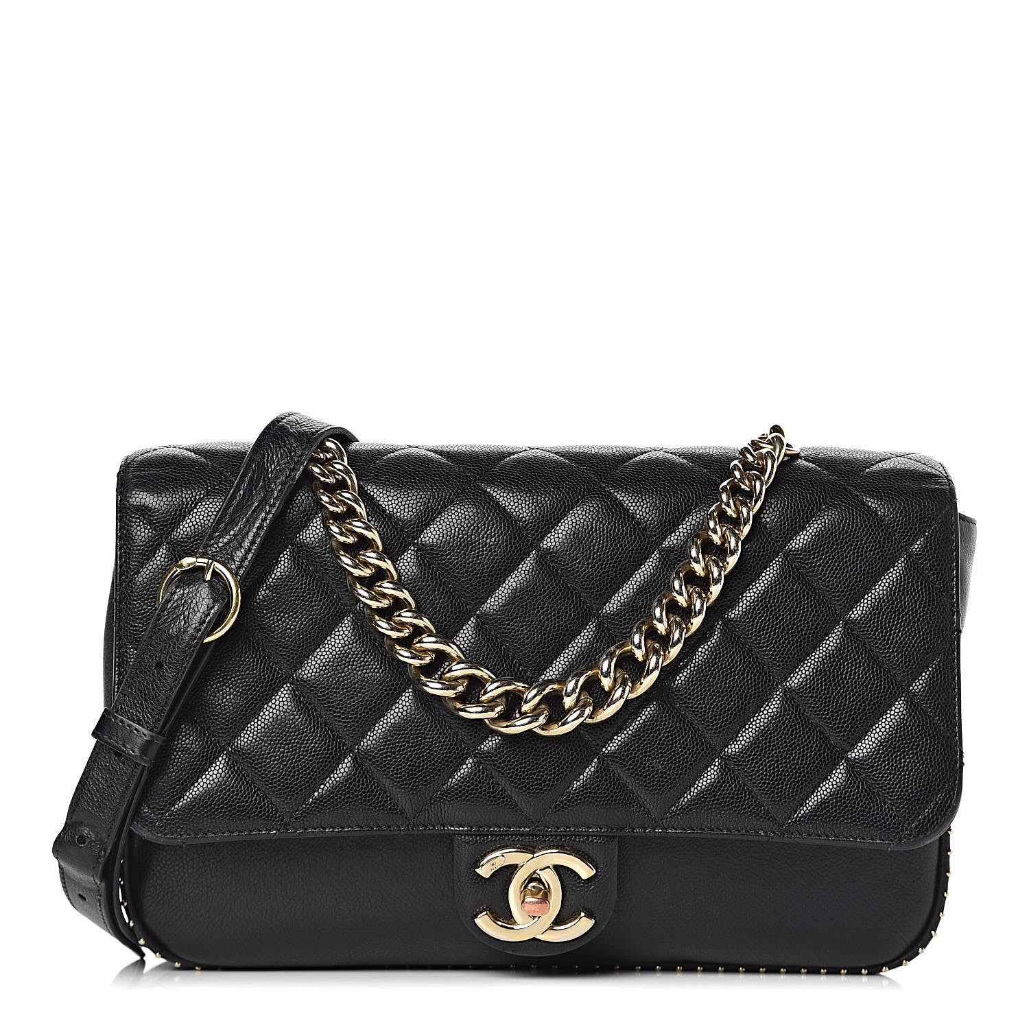 Chanel Caviar Quilted Large Studded Flap Black 1 of 23