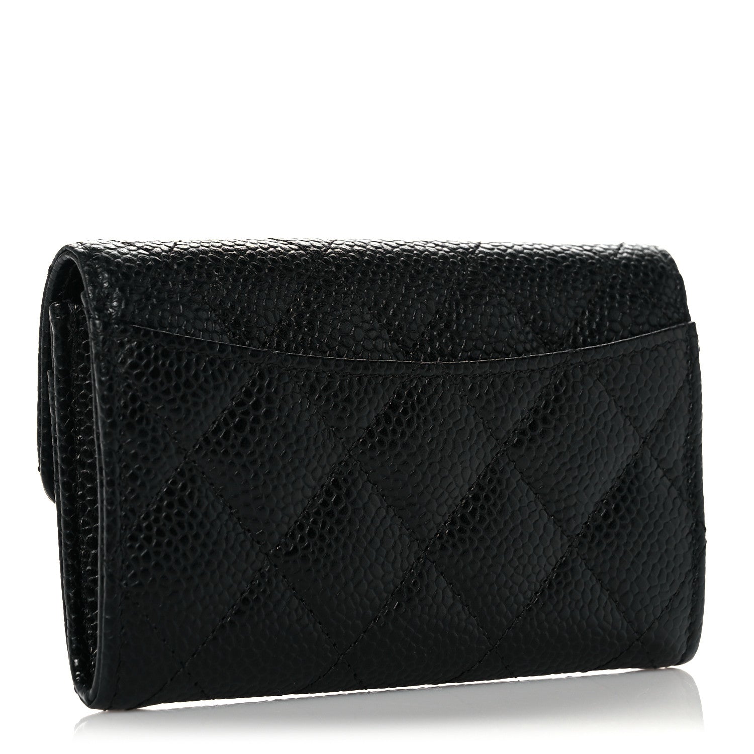 Chanel Caviar Quilted Flap Card Holder Wallet Black 3 of 9
