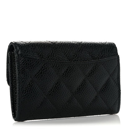 Chanel Caviar Quilted Flap Card Holder Wallet Black 3 of 9