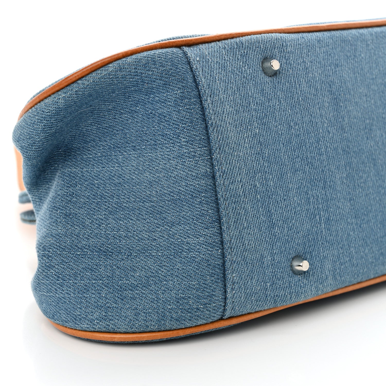 Christian Dior Denim Embroidered Satchel Blue 9 of 11