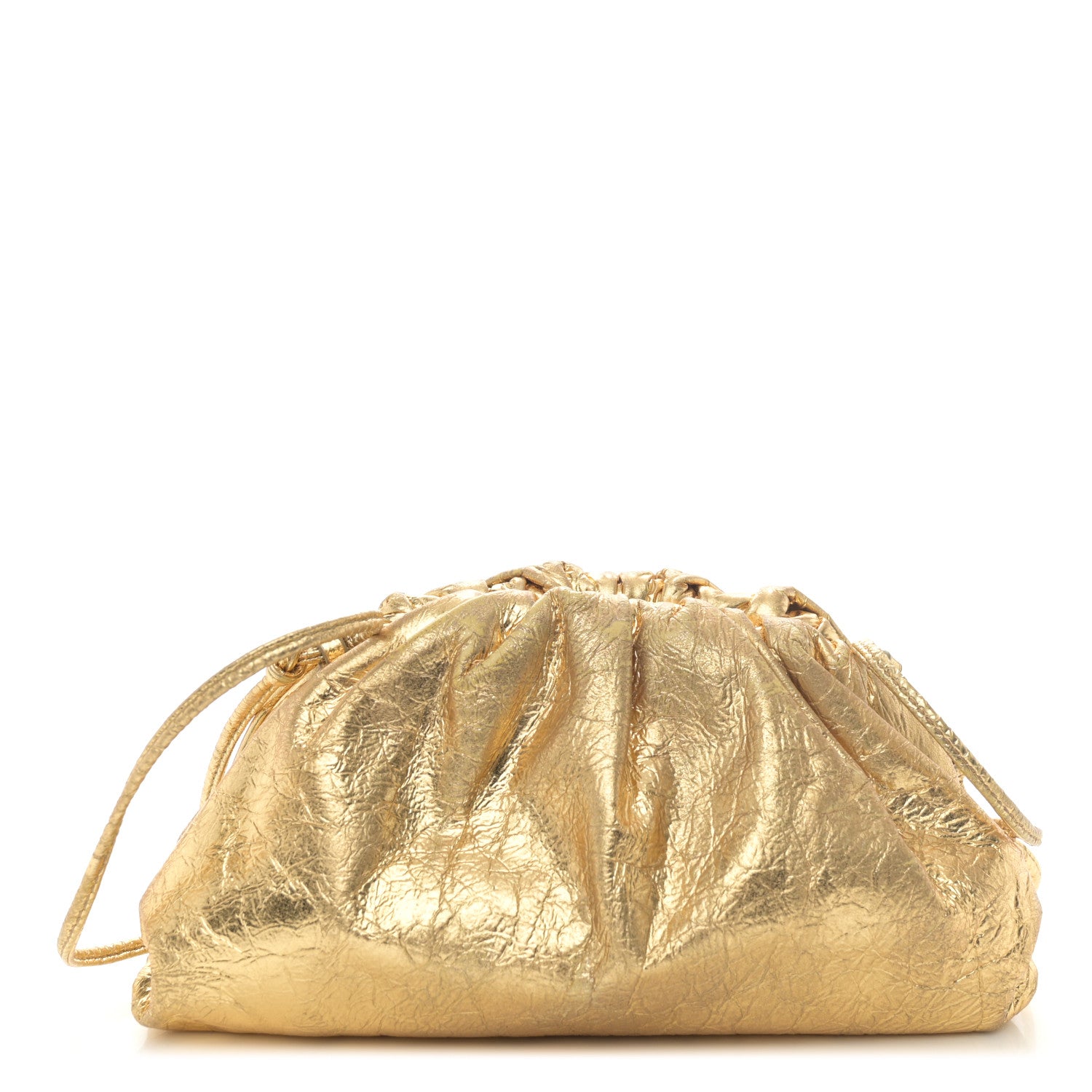 Bottega Veneta Metallic Crushed Calfskin The Mini Pouch Gold 1 of 10