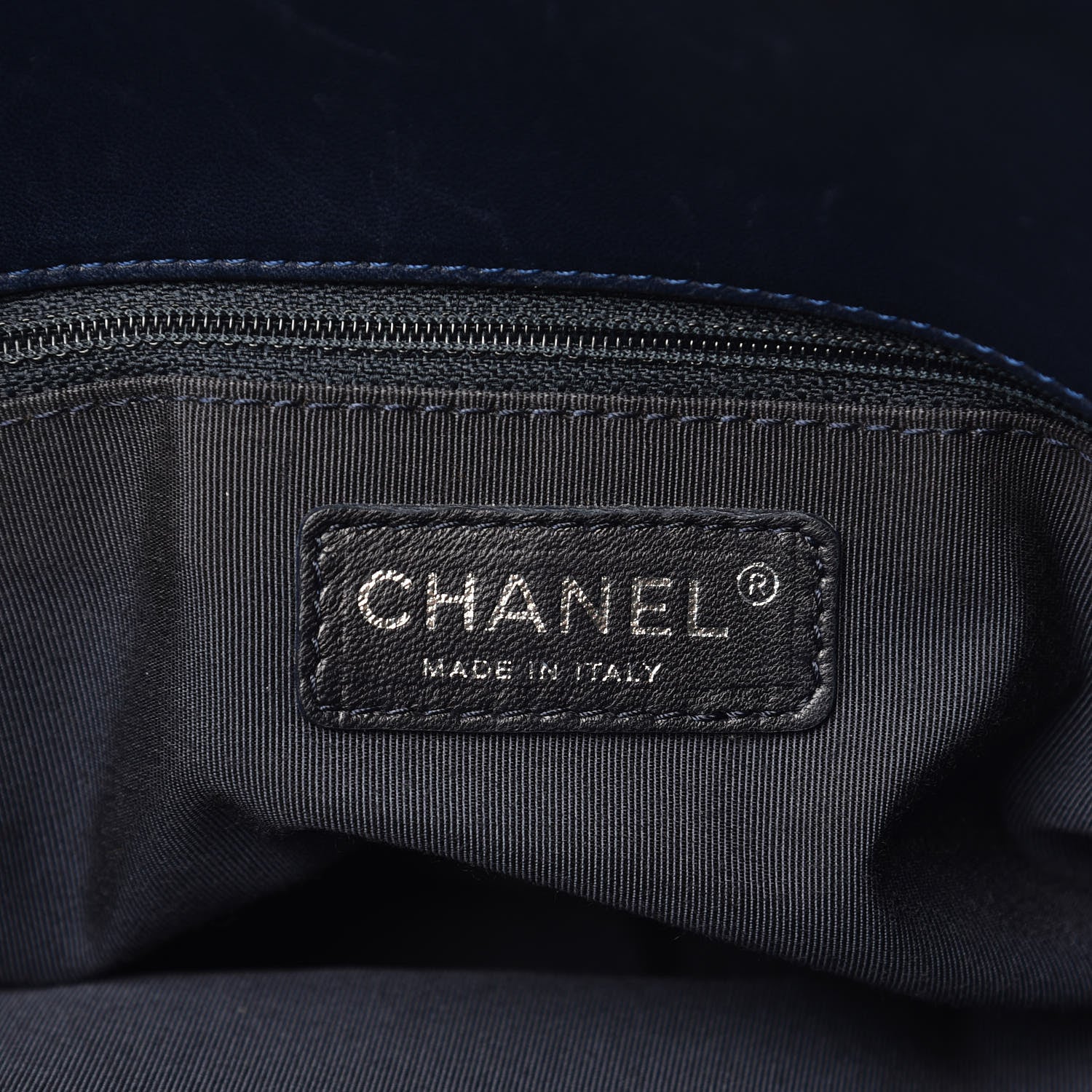 Chanel Vinyl Lipstick Tote Dark Navy Blue 8 of 14
