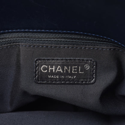 Chanel Vinyl Lipstick Tote Dark Navy Blue 8 of 14