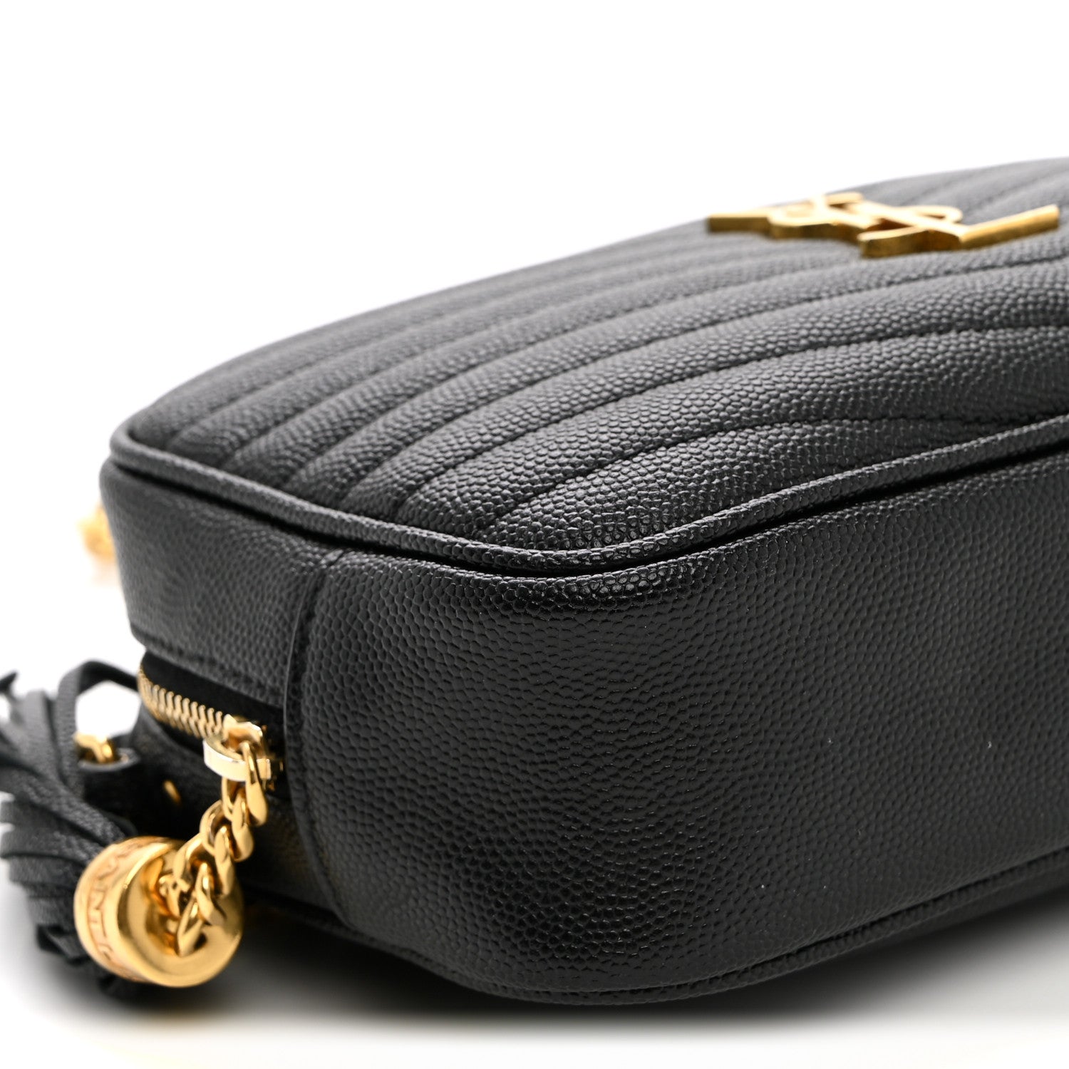 Saint Laurent Grain De Poudre Matelasse Monogram Mini Lou Camera Bag Black 9 of 10