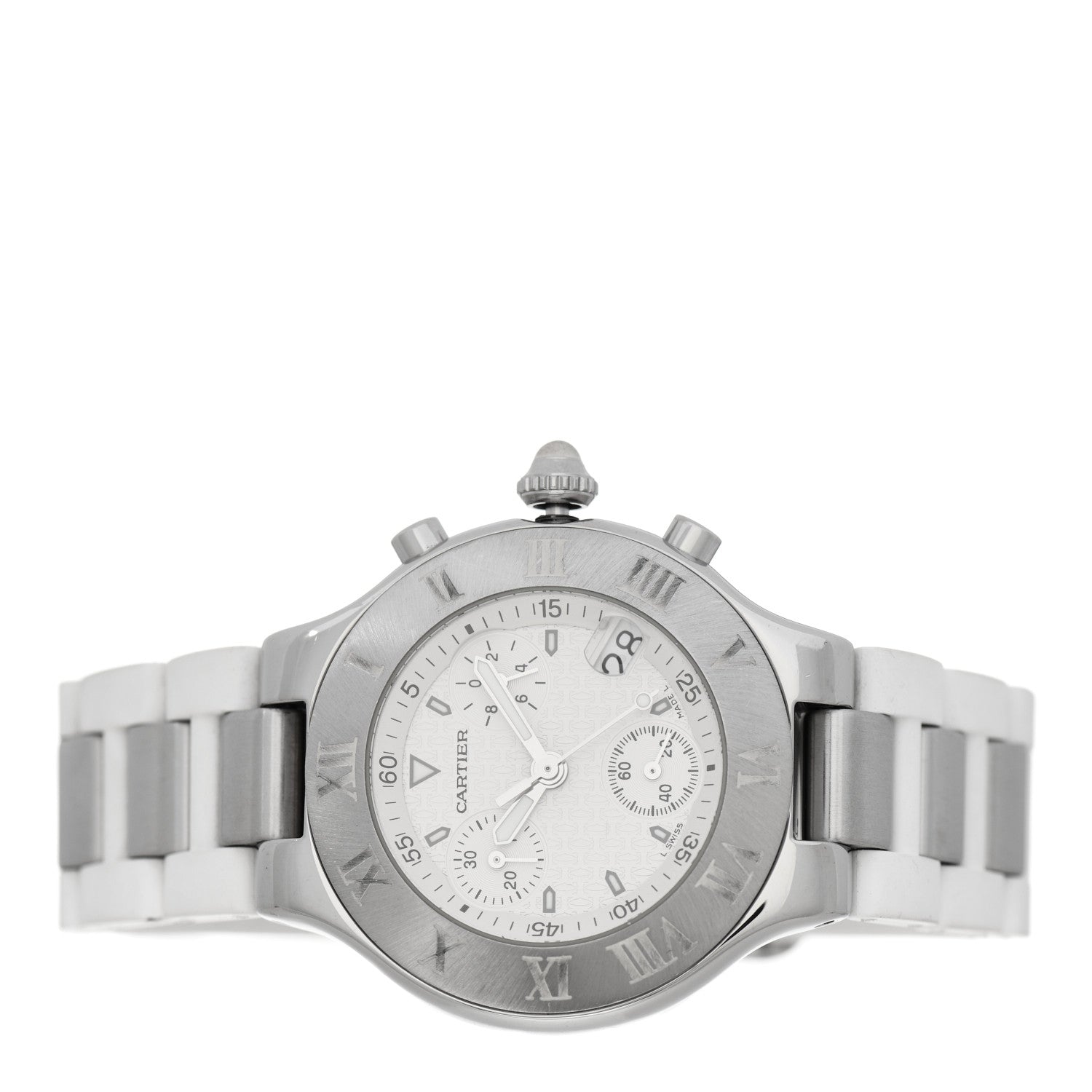 Cartier Stainless Steel Rubber 38mm Must 21 Chronoscaph Quartz Watch 2 of 5