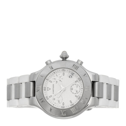 Cartier Stainless Steel Rubber 38mm Must 21 Chronoscaph Quartz Watch 2 of 5