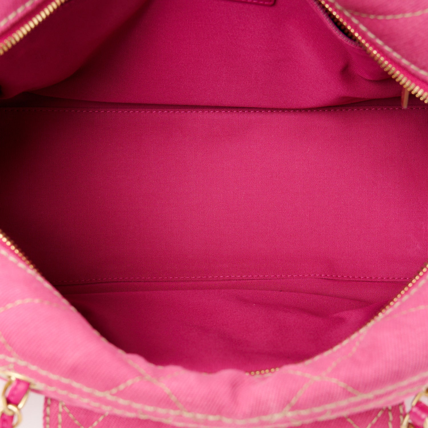 Chanel Washed Denim Quilted Bowling Bag Fuchsia 5 of 11
