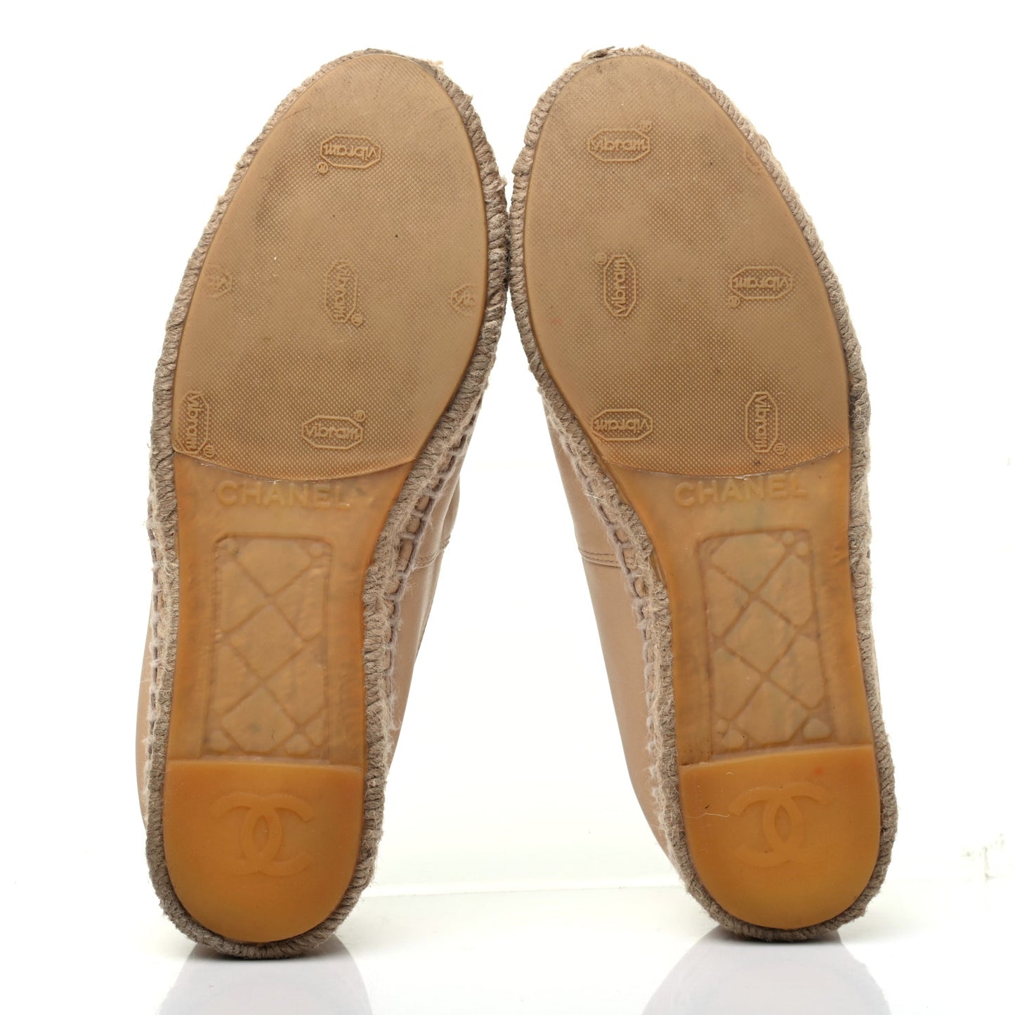 Lambskin CC Espadrilles 36 Beige Black
