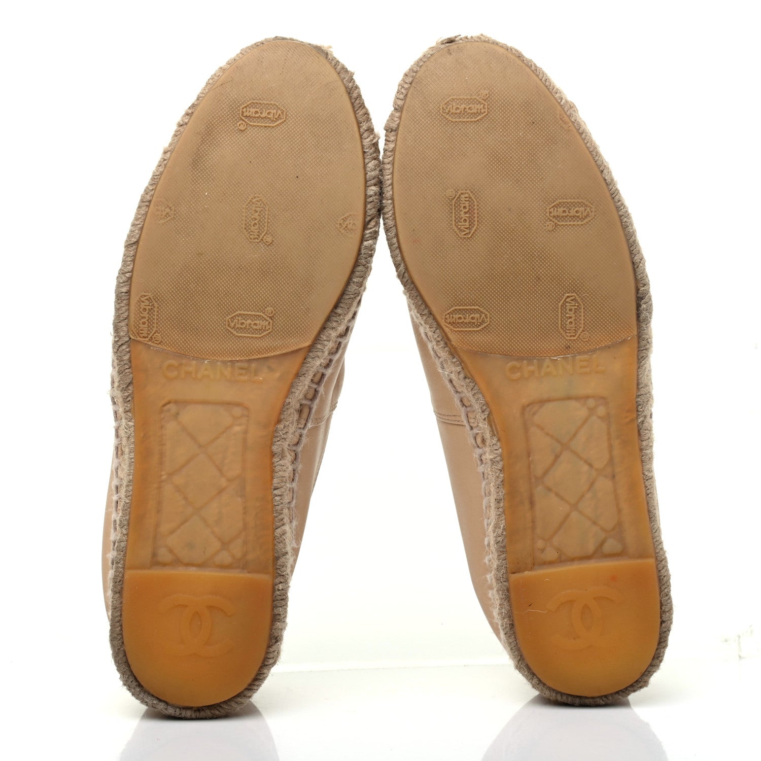 Chanel Lambskin CC Espadrilles 36 Beige Black 5 of 17