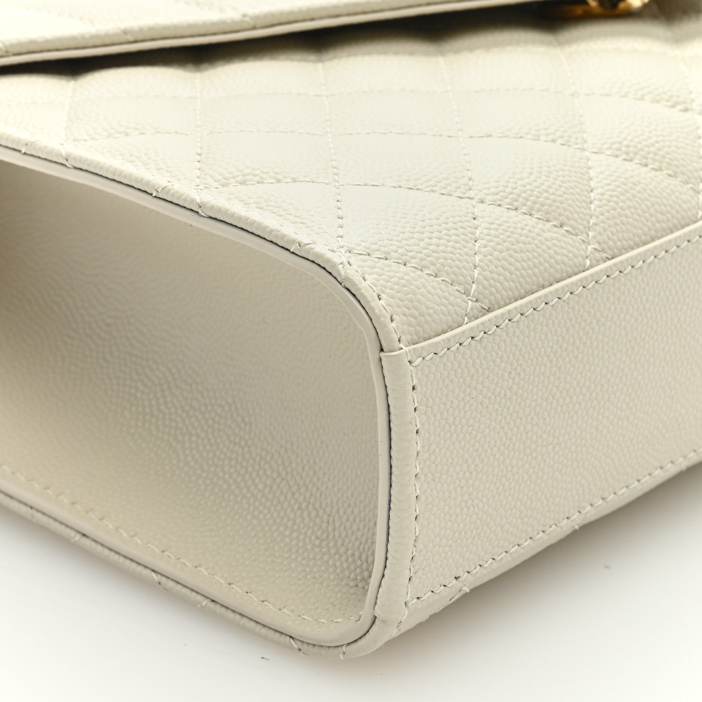 Grain De Poudre Textured Mixed Matelasse Medium Triquilt Monogram Satchel Crema Soft